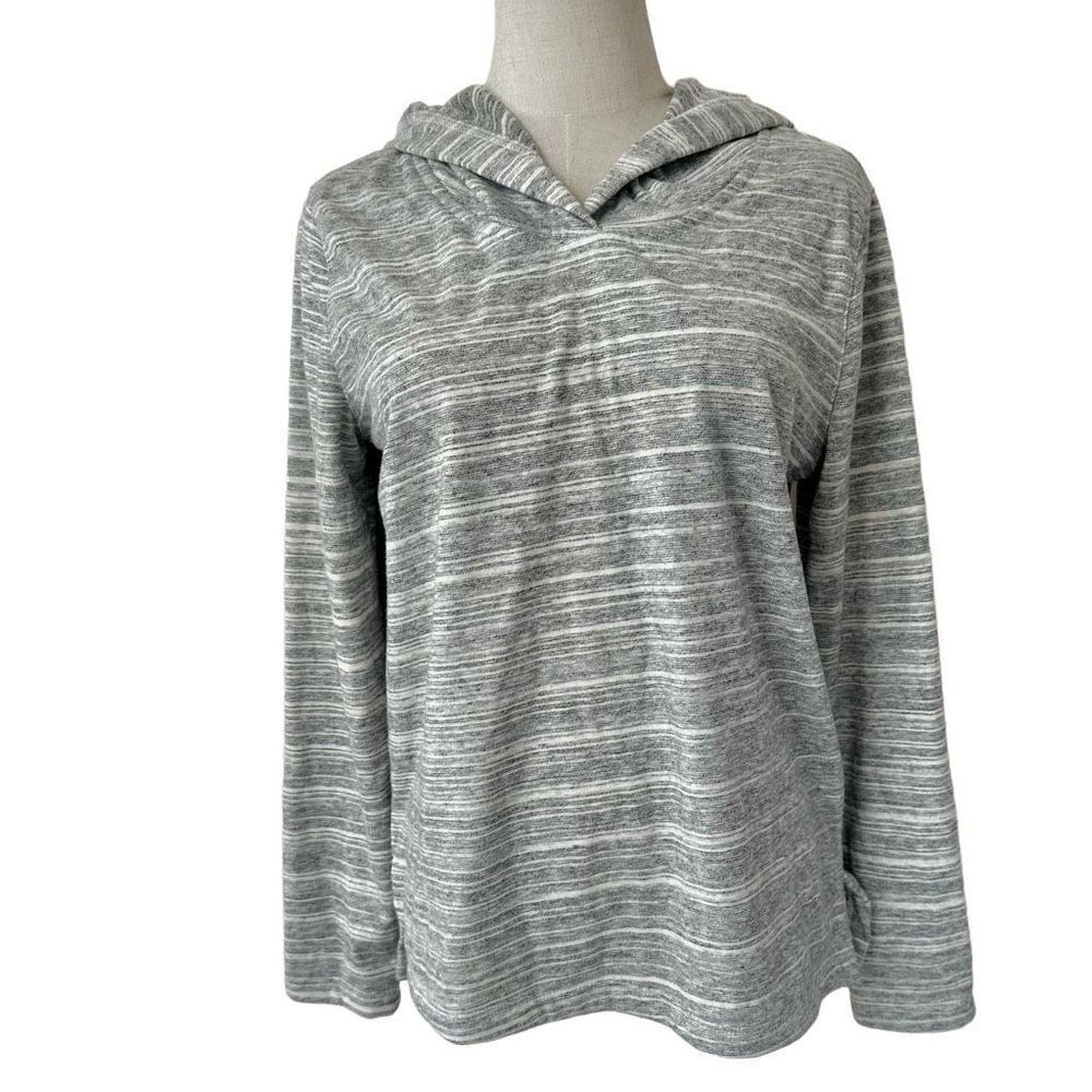 Gap long sleeved space dyed grey striped hoodie